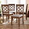 Baxton Studio Peter Grey Upholstered and Walnut Wood 4-Piece Dining Chair Set 171-10951 - alternate 6